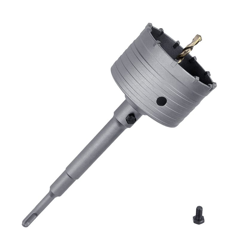 GUICGOC 95mm (3-3/4inch) Concrete Hole Saw with 220mm SDS Plus Connecting Rod, Tungsten Carbide Teeth (7.7mm x 4mm) Cement Hole Saw for Concrete Cement Brick Wall Stone (95mm (3-3/4inch) - Image 2